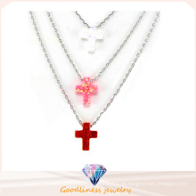 Kreuz Opal Anhänger Fit Opal Halsketten aus 925 Sterling Silber bunte Opal Schmuck (N6509)